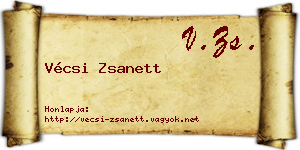 Vécsi Zsanett névjegykártya