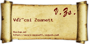 Vécsi Zsanett névjegykártya